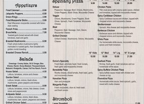 Menu Designed By Kessler Creative